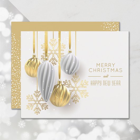 Budget Silver Gold Ornament Holiday Greeting Kaart