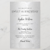 Budget Silver Green Dress Sweet 16 Uitnodiging (Achterkant)