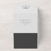 Budget Silver Grey Rsvp bruiloft All In One Uitnodiging (Buitenkant)