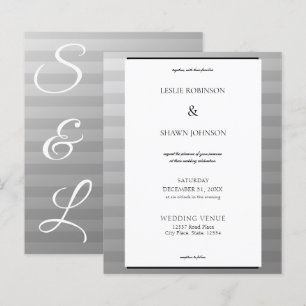 Budget Silver & Grey Stripes Wedding