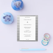 Budget Silver & Grey Stripes Wedding Flyer (Enkel)