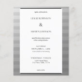 Budget Silver & Grey Stripes Wedding Flyer (Voorkant)