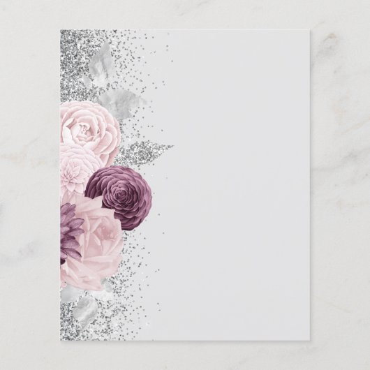 Budget Silver Mauve Floral 25th Anniversary (Achterkant)