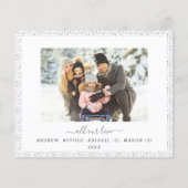 Budget Silver Merry Kerstmis Moderne Fotokaart (Achterkant)