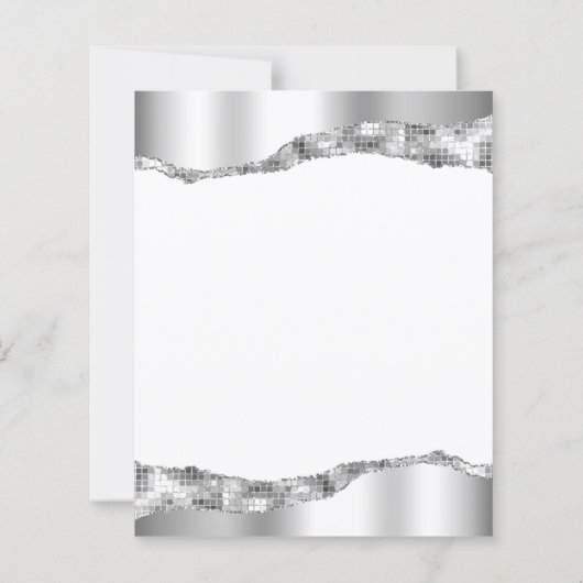 Budget Silver Mirror Foil 25th Anniversary Invite (Achterkant)