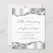 Budget Silver Mirror Foil 25th Anniversary Invite (Voorkant)