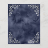 Budget Silver Navy Blue Wedding Uitnodiging (Achterkant)