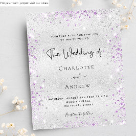 Budget Silver paarse glitter bruiloft