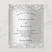 Budget Silver QR-code RSVP trouwuitnodiging (Voorkant)