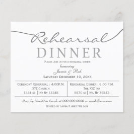 Budget Silver Rehearal Dinner Uitnodiging