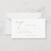 Budget simpel minimalistisch gouden script bruilof notitiekaartje (Voorkant)