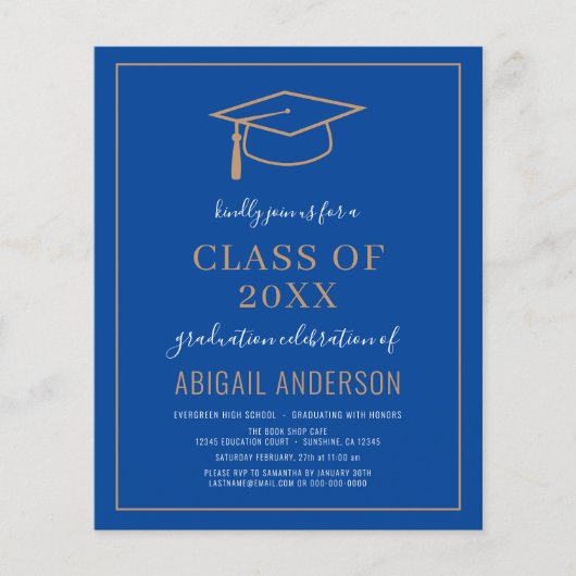 Budget Simple 2023 Afstuderen Photo Invitation (Voorkant)