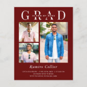 Budget Simple 3 Photo Graduation Invitations (Voorkant)