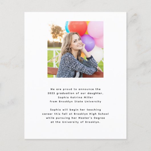 Budget Simple Afstuderen Chic Photo Afstuderen Car (Achterkant)