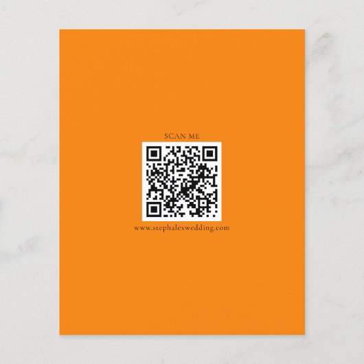 Budget Simple Autumn Oranje QR Code RSVP Card (Achterkant)