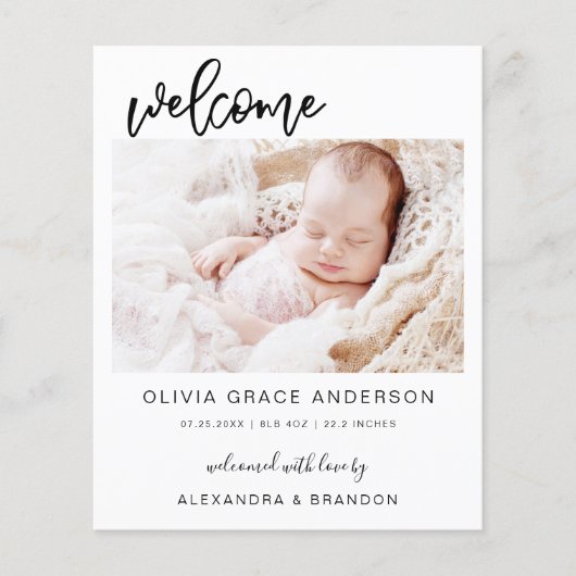 Budget Simple Baby Announounge Foto Collage Flyer (Voorkant)