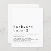 Budget Simple Backyard Baby Q BBQ Shower Invite (Voorkant / Achterkant)