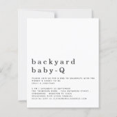 Budget Simple Backyard Baby Q BBQ Shower Invite (Voorkant)