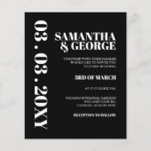 Budget Simple Black and White Wedding Invitation (Voorkant)