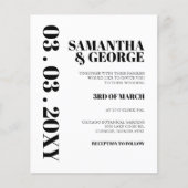 Budget Simple Black and White Wedding Invitation (Voorkant)