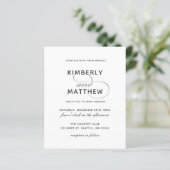 Budget Simple Black and White Wedding Invitation (Staand voorkant)