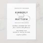 Budget Simple Black and White Wedding Invitation (Voorkant)
