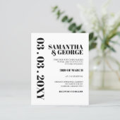 Budget Simple Black and White Wedding Invitation (Staand voorkant)
