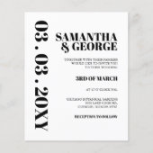 Budget Simple Black and White Wedding Invitation (Voorkant)