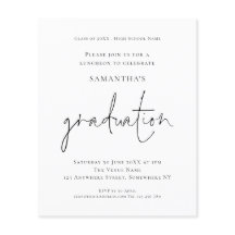 Budget Simple Black White Afstudeerder Luncheon Ui