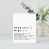 Budget Simple Black White Baptism Invitation (Staand voorkant)