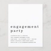 Budget Simple Black White Engagement Party uitnodi (Voorkant)