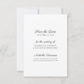 Budget Simple Black White Photo Save the Date Card Kaart (Achterkant)