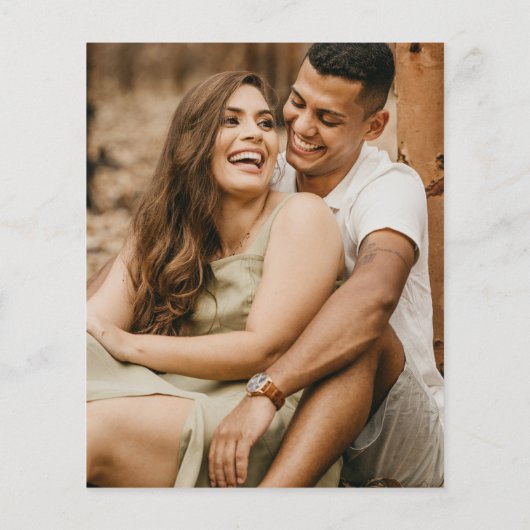 Budget Simple Black White Photo Weduwen Uitnodigin (Achterkant)