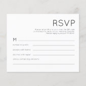 Budget Simple Black White QR Code Weddenschap RSVP (Voorkant)