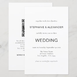 Budget Simple Black White QR Code Weddenschap Uitn