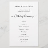 Budget Simple Black White Script Weddenprogramma (Voorkant)