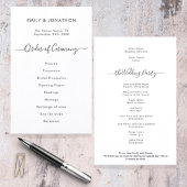 Budget Simple Black White Script Weddenprogramma