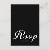 Budget Simple Black White Wedding RSVP QR Code Informatiekaartje (Voorkant)