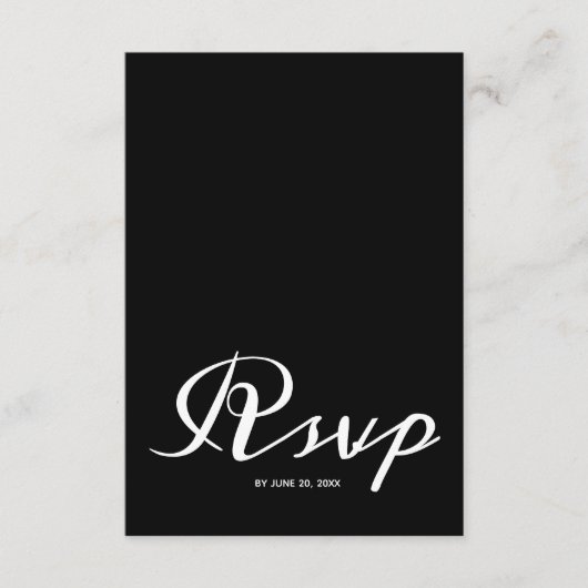 Budget Simple Black White Wedding RSVP QR Code Informatiekaartje (Voorkant)