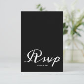 Budget Simple Black White Wedding RSVP QR Code Informatiekaartje (Staand voorkant)