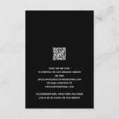 Budget Simple Black White Wedding RSVP QR Code Informatiekaartje (Achterkant)
