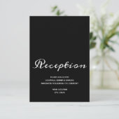 Budget Simple Black White Weduwen Reception Informatiekaartje (Staand voorkant)