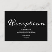 Budget Simple Black White Weduwen Reception Informatiekaartje (Voorkant)
