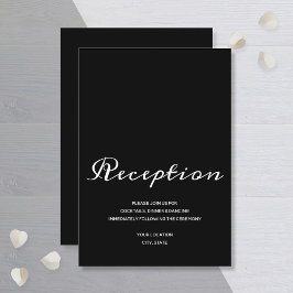 Budget Simple Black White Weduwen Reception Informatiekaartje
