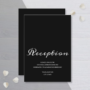 Budget Simple Black White Weduwen Reception Informatiekaartje