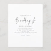 Budget Simple Black White Weduwen Uitnodiging (Voorkant)