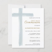 Budget Simple Blue Cross Boy First Holy Communion (Voorkant)