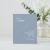 Budget Simple Blue Moderne Baby shower Invitation (Staand voorkant)
