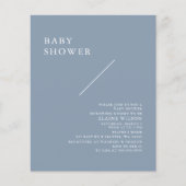Budget Simple Blue Moderne Baby shower Invitation (Voorkant)
