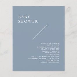 Budget Simple Blue Moderne Baby shower Invitation